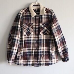 Men's Plaid Sherpa-Lined Shirt Jacket